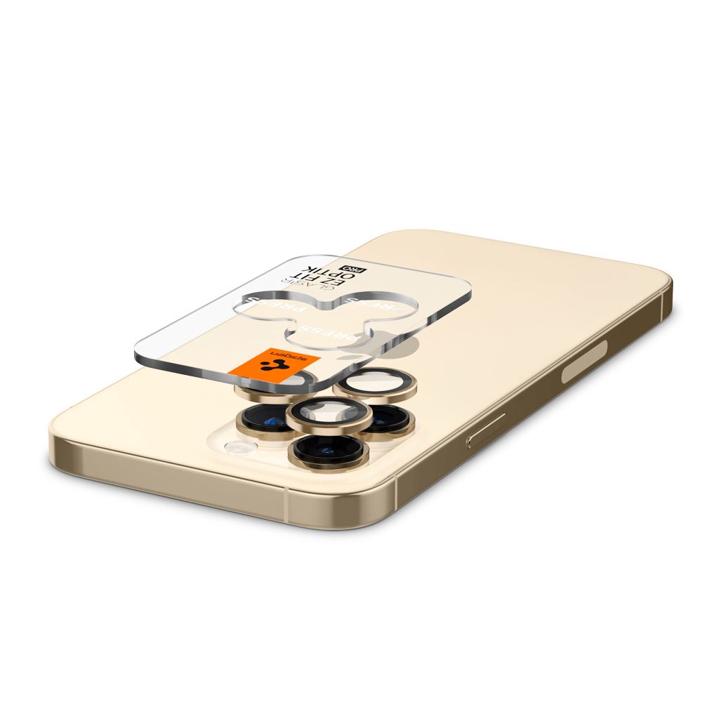 Spigen Glass EZ Fit Optik Pro 2 Pack, gold - iPhone 14 Pro/iPhone 14 Pro Max (6)
