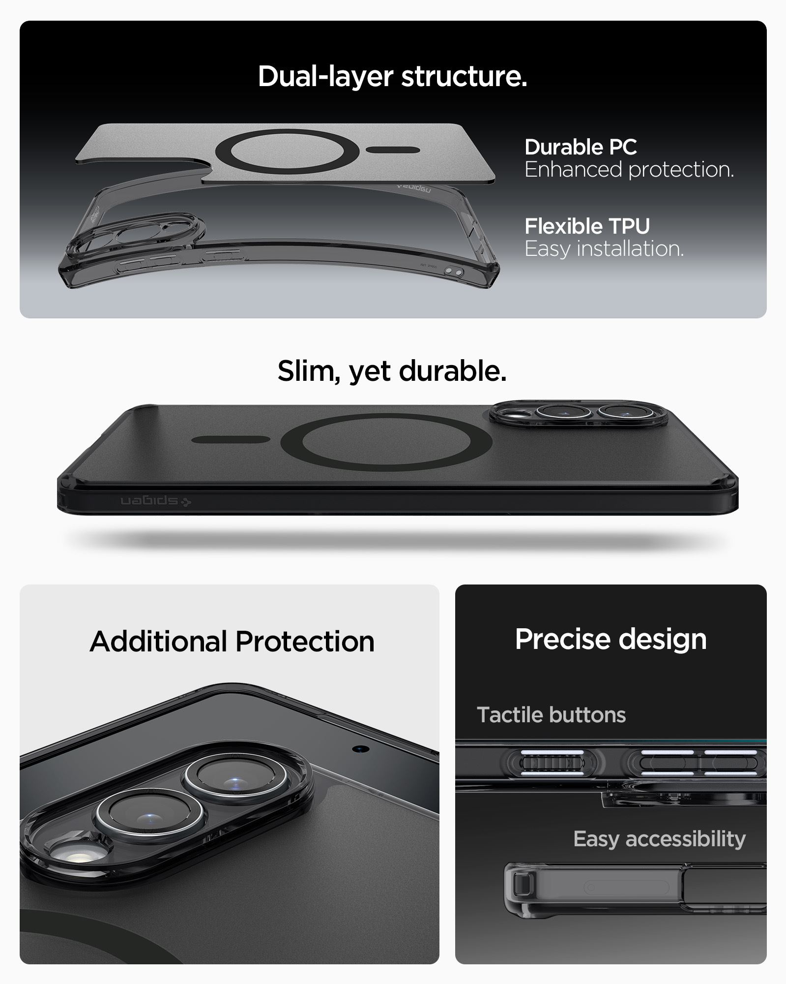 Spigen Ultra Hybrid MagSafe, frost black - Samsung Galaxy S25 Edge (13)