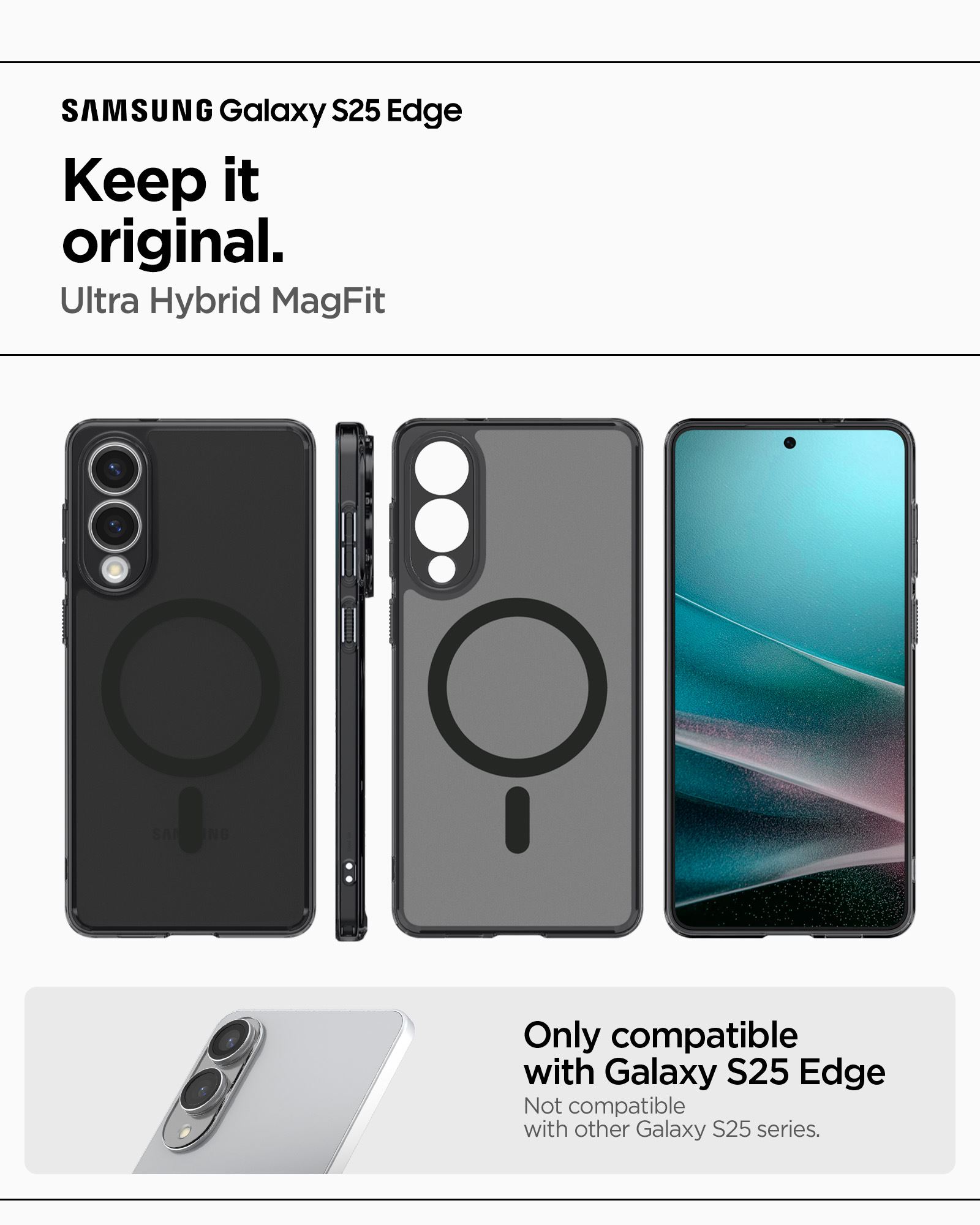Spigen Ultra Hybrid MagSafe, frost black - Samsung Galaxy S25 Edge (8)