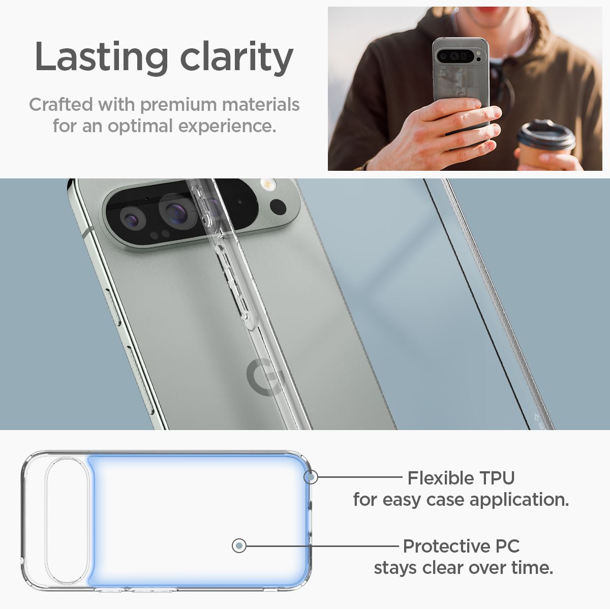 Spigen Ultra Hybrid, crystal clear - Google Pixel 9 Pro XL (6)