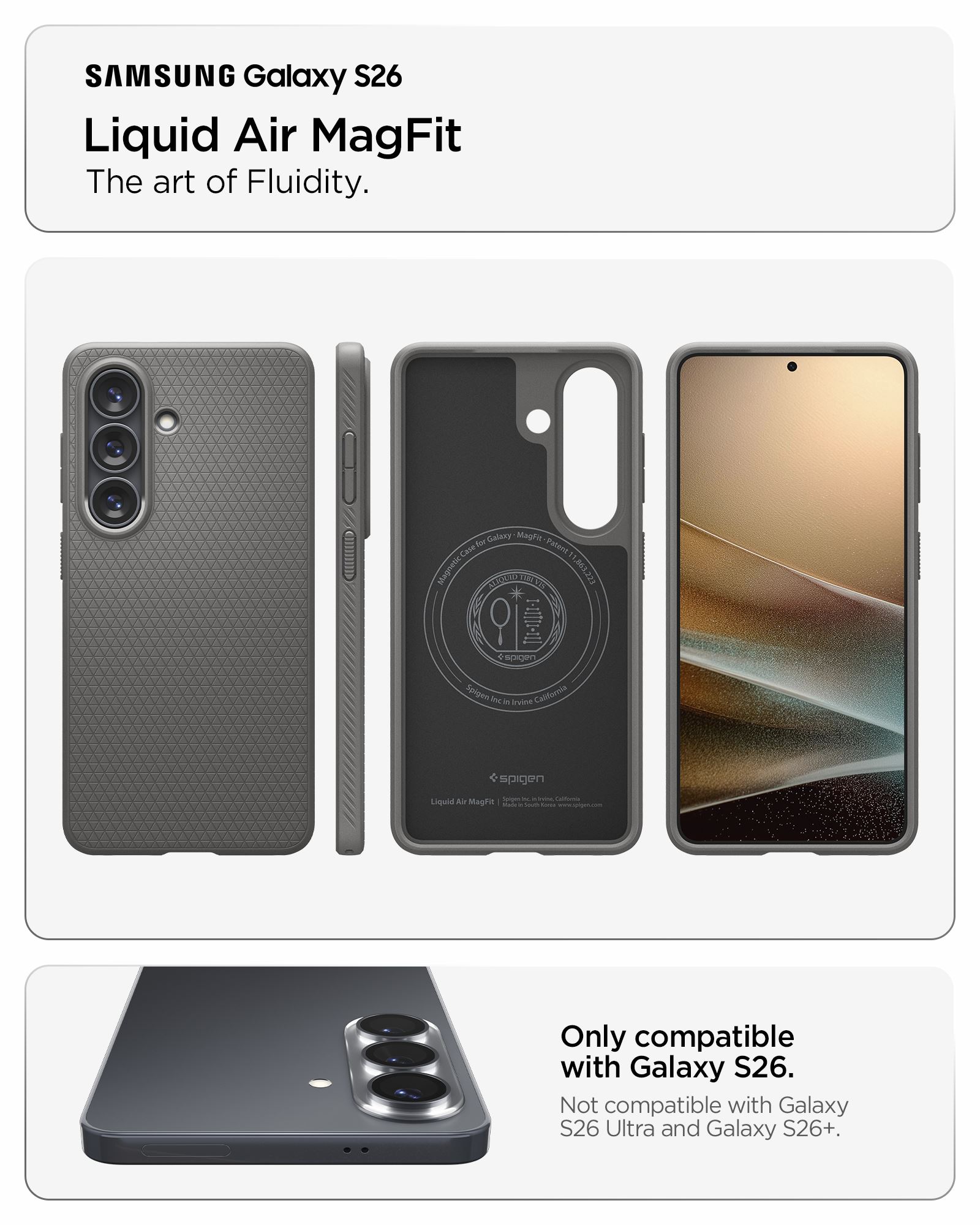 Spigen Liquid Air MagSafe, marble gray - Samsung Galaxy S26 (18)