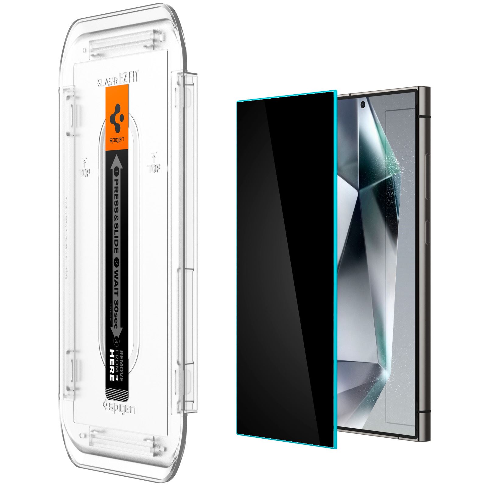 Spigen Glass tR EZ Fit (Privacy) 2 Pack - Samsung Galaxy S24 Ultra  (6)