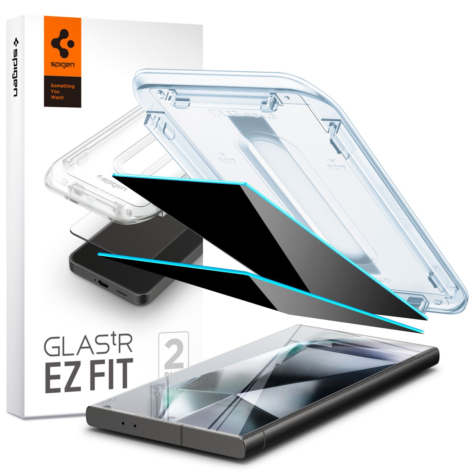Spigen Glass tR EZ Fit (Privacy) 2 Pack - Samsung Galaxy S24 Ultra 