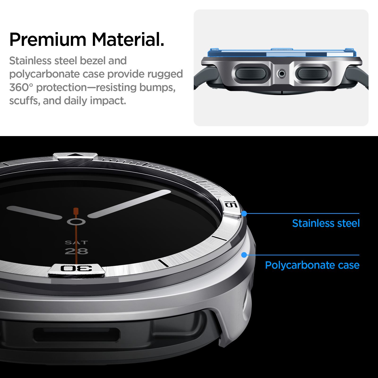 Spigen Bezel Tune Pro (Pilot), silver - Samsung Galaxy Watch 9/8 44mm (13)