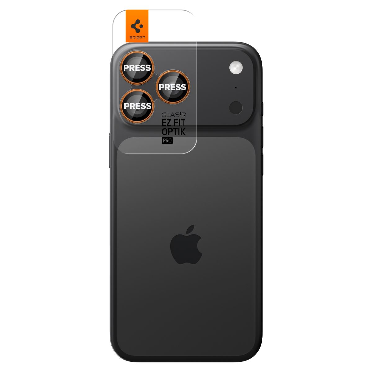 Spigen Glass tR EZ Fit Optik Pro 2 Pack, orange - iPhone 17/16/15/14 Pro / 17/16/15/14 Pro Max (2)