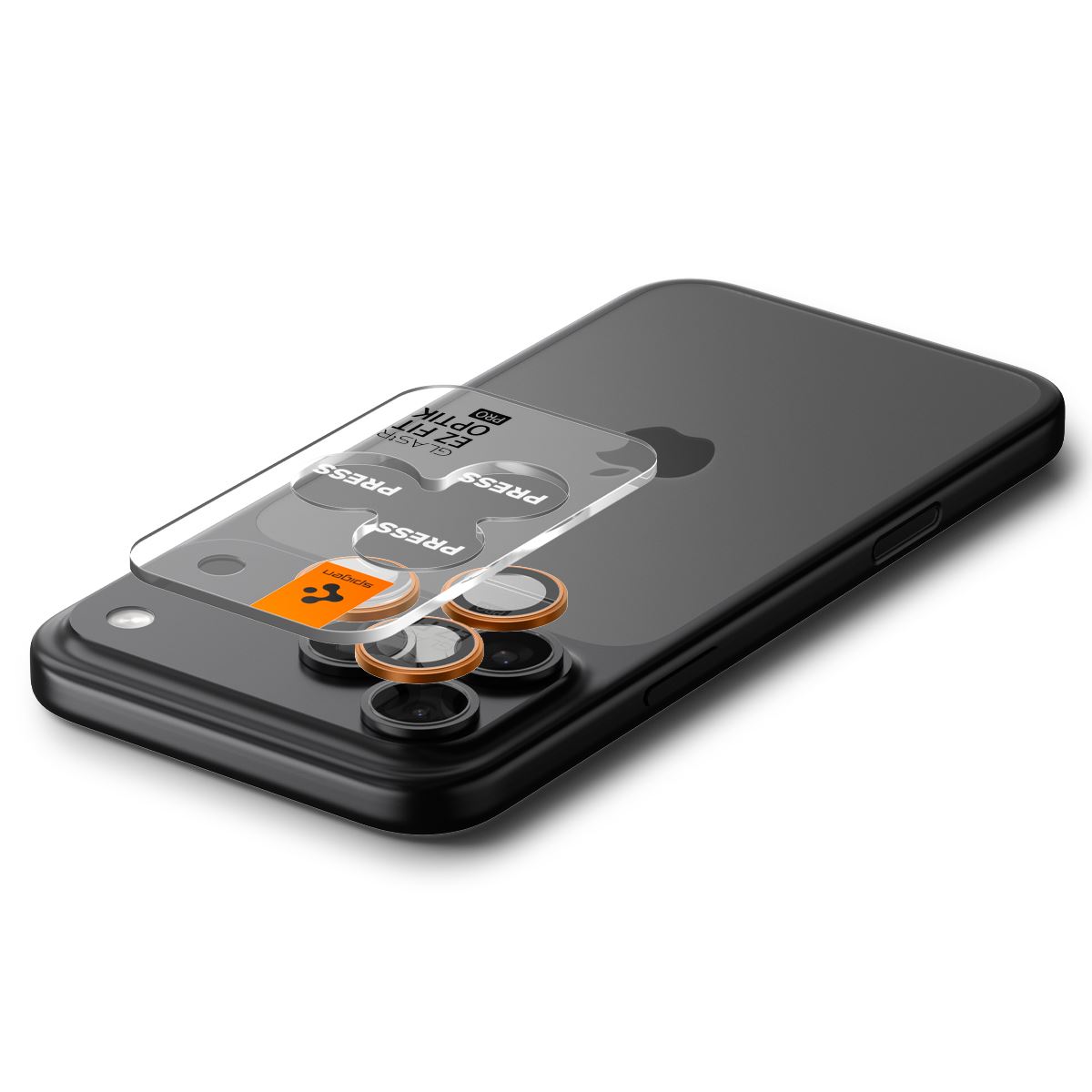 Spigen Glass tR EZ Fit Optik Pro 2 Pack, orange - iPhone 17/16/15/14 Pro / 17/16/15/14 Pro Max (5)