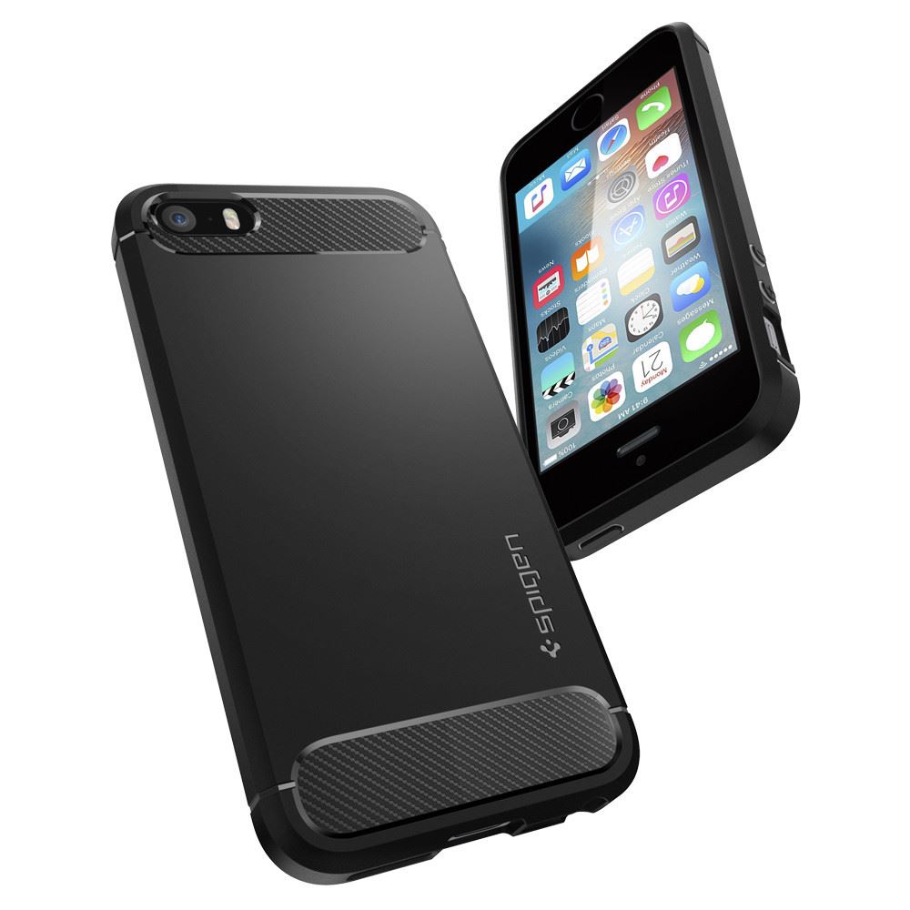 Spigen Rugged Armor, black - iPhone SE 2016/5s/5 (2)