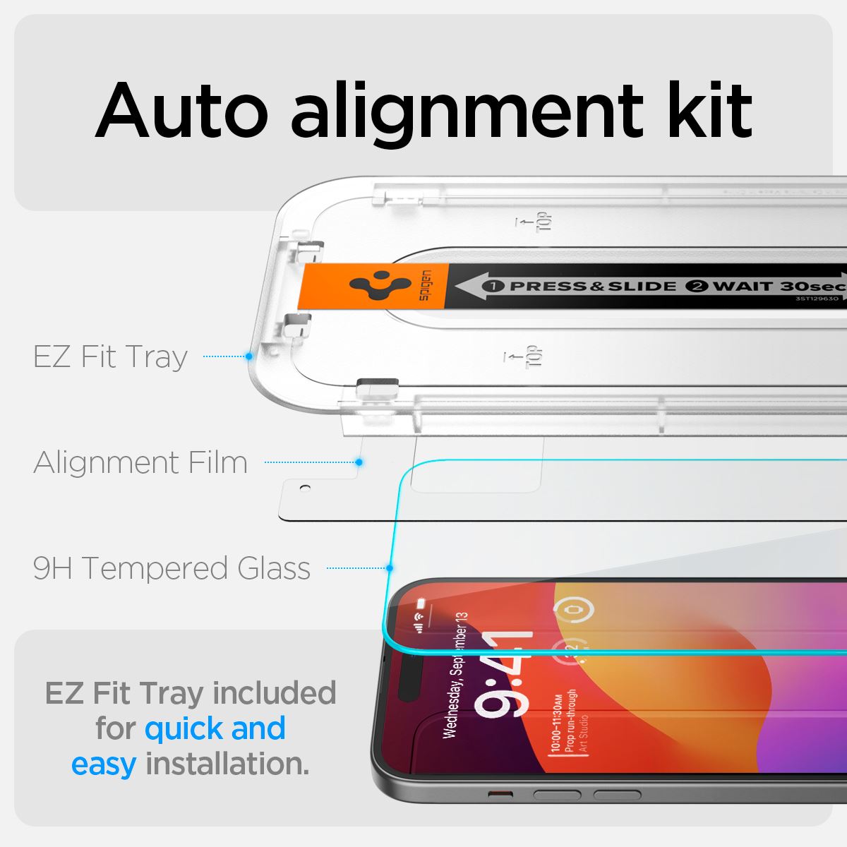 Spigen Glass tR EZ Fit HD 1 Pack, transparency - iPhone 16/15 (8)