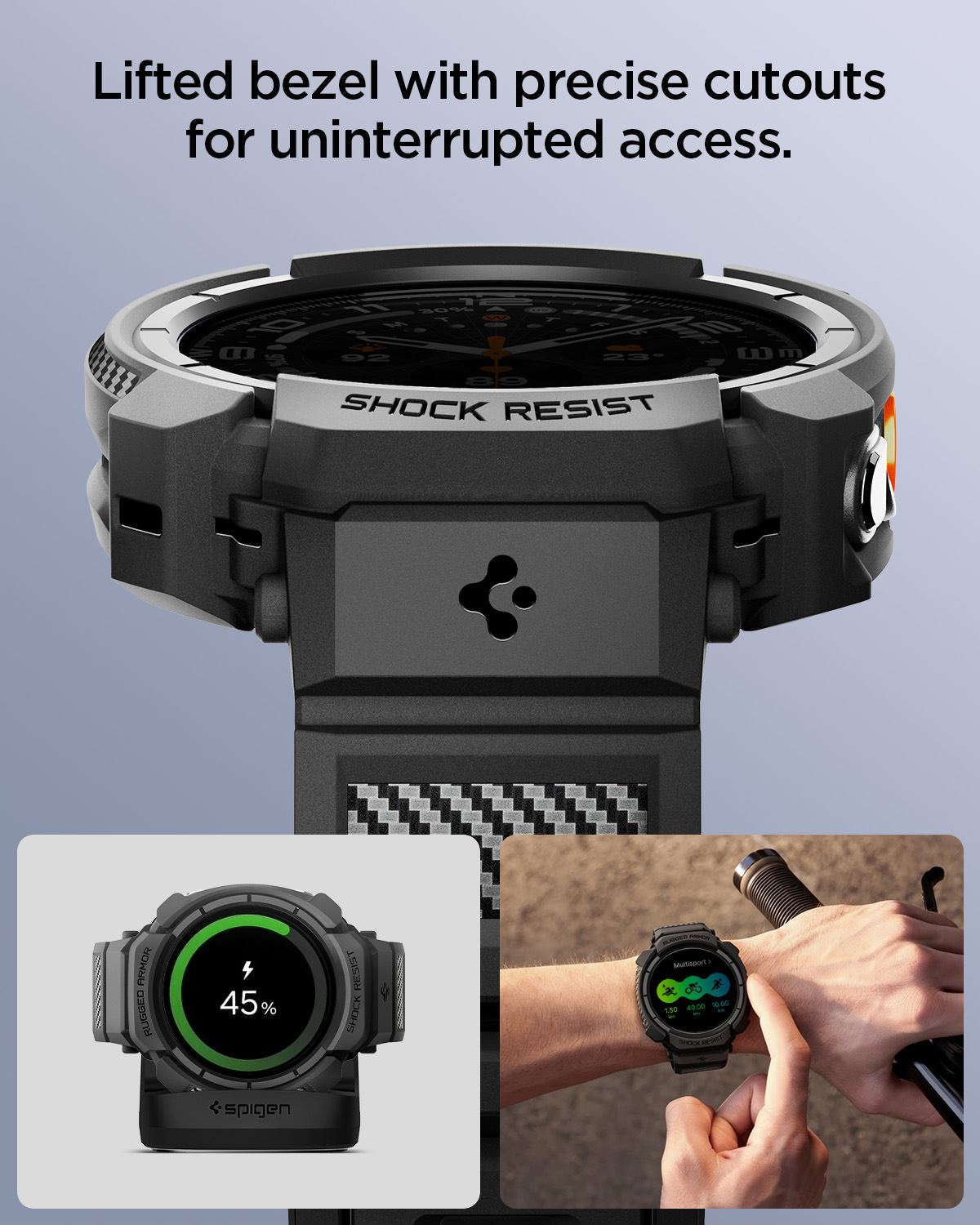 Spigen Rugged Armor Pro, matte black - Samsung Galaxy Watch Ultra 2 47mm (16)