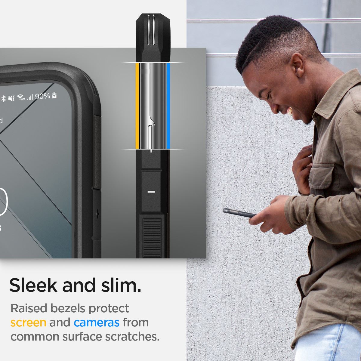 Spigen Tough Armor, gunmetal - Samsung Galaxy S22 (13)