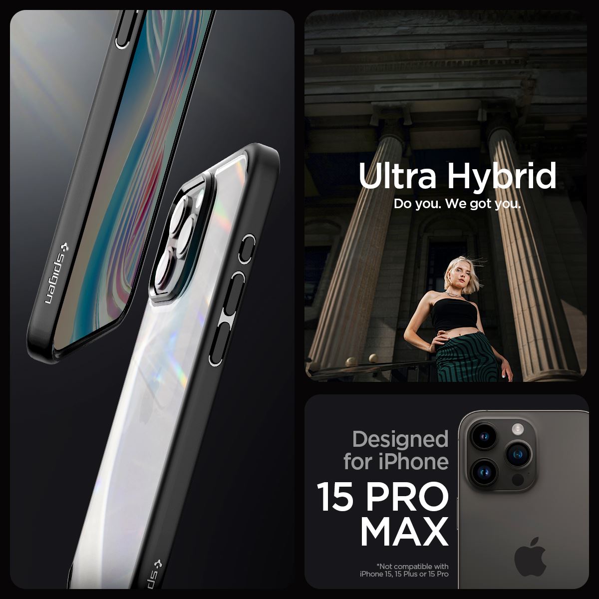 Spigen Crystal Hybrid, matte black - iPhone 15 Pro Max (10)
