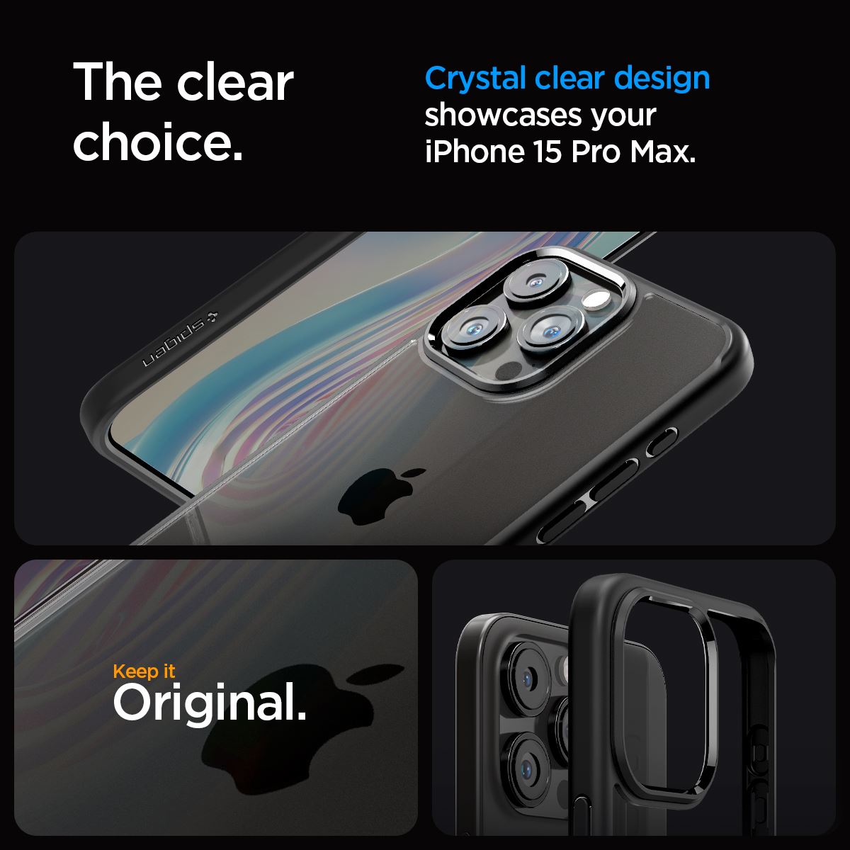 Spigen Crystal Hybrid, matte black - iPhone 15 Pro Max (11)