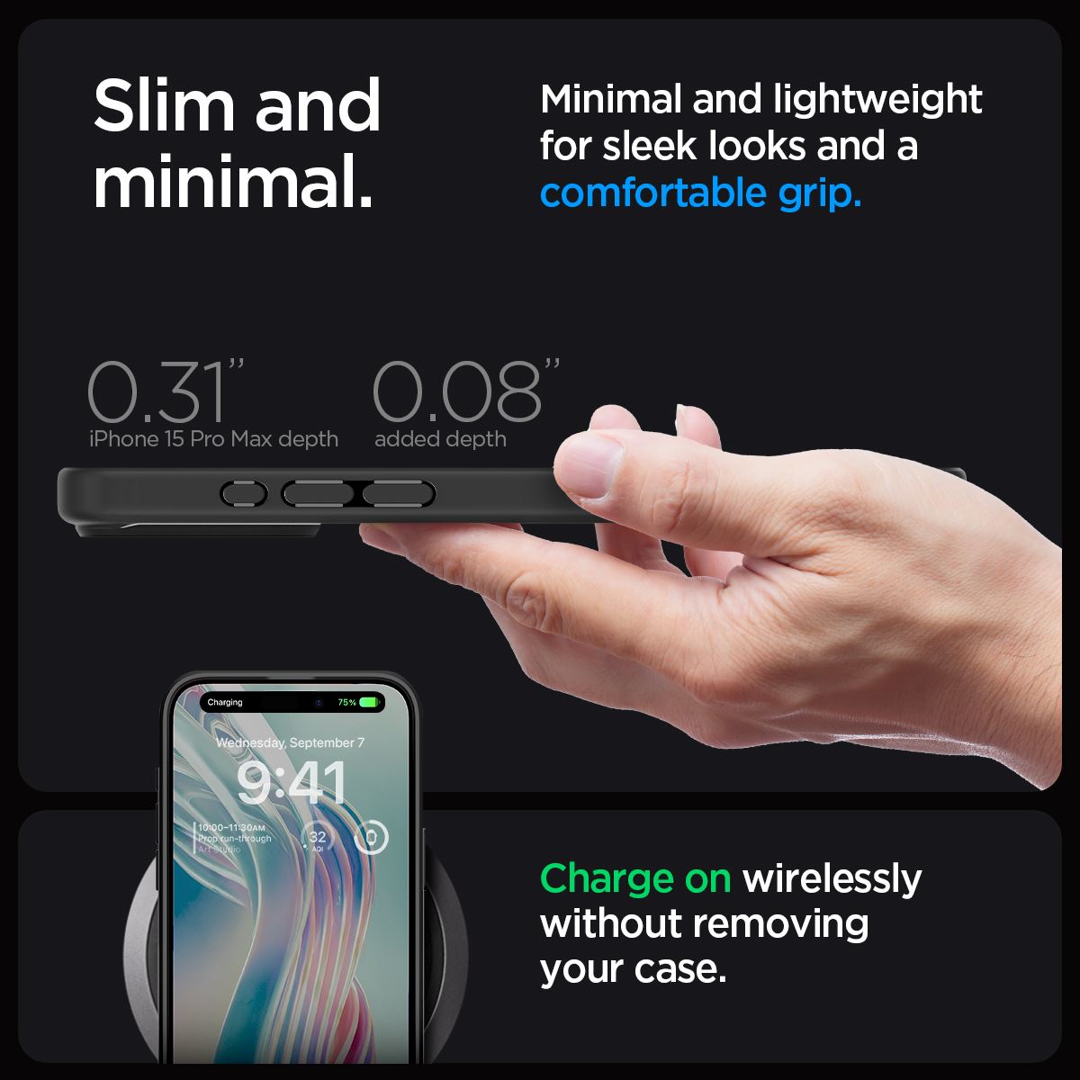 Spigen Crystal Hybrid, matte black - iPhone 15 Pro Max (14)