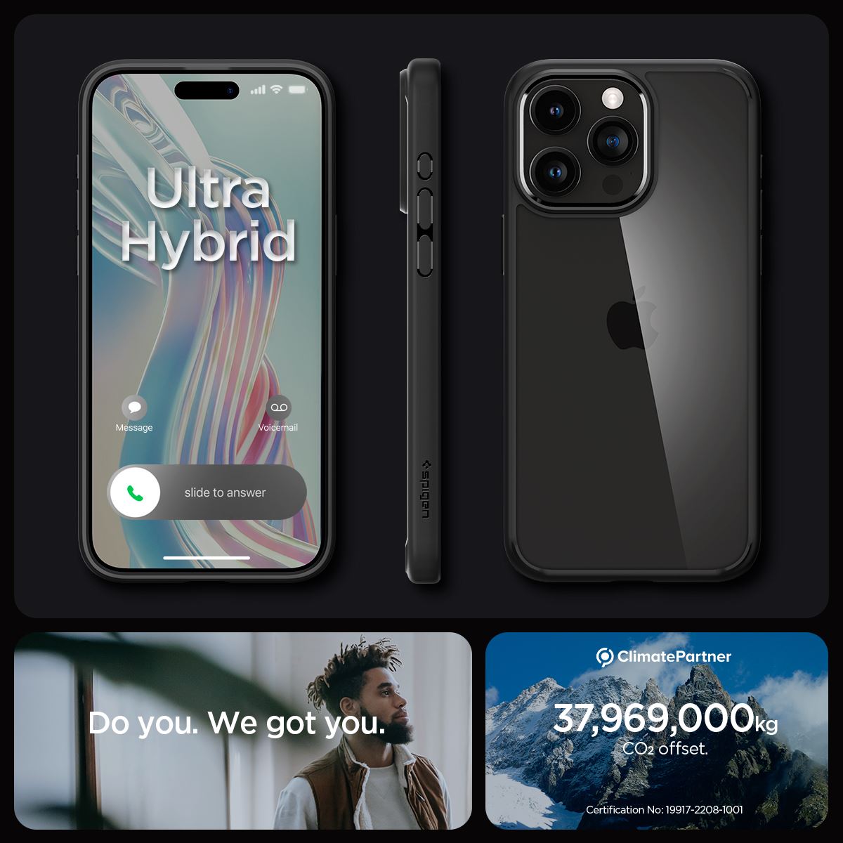 Spigen Crystal Hybrid, matte black - iPhone 15 Pro Max (15)