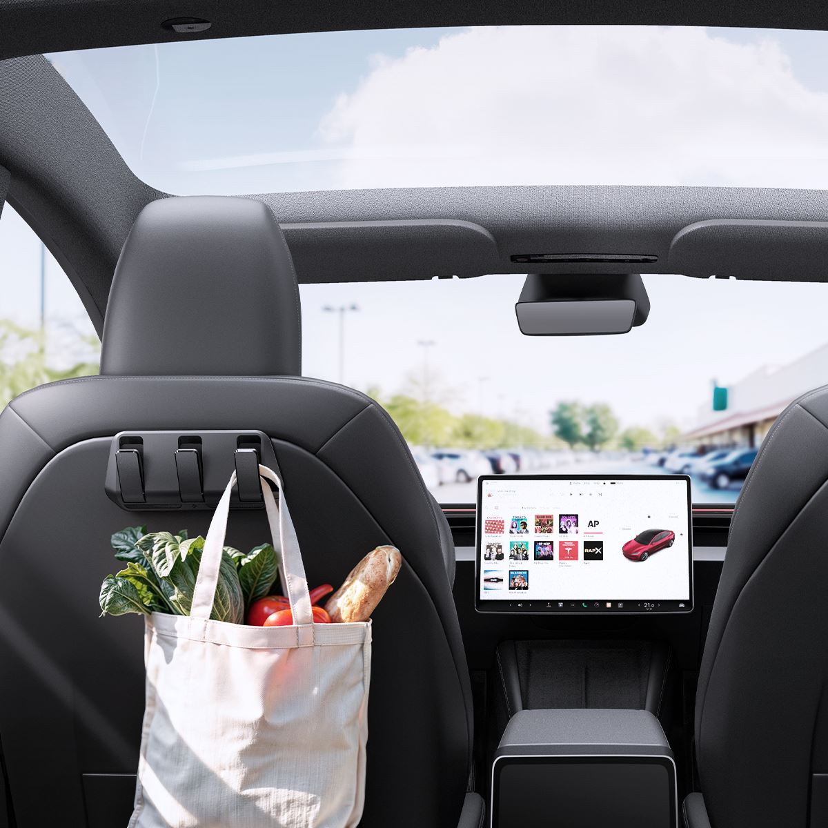 Spigen Tesla Car Seat Hook Holder, black - Tesla Model Y/3 (20)