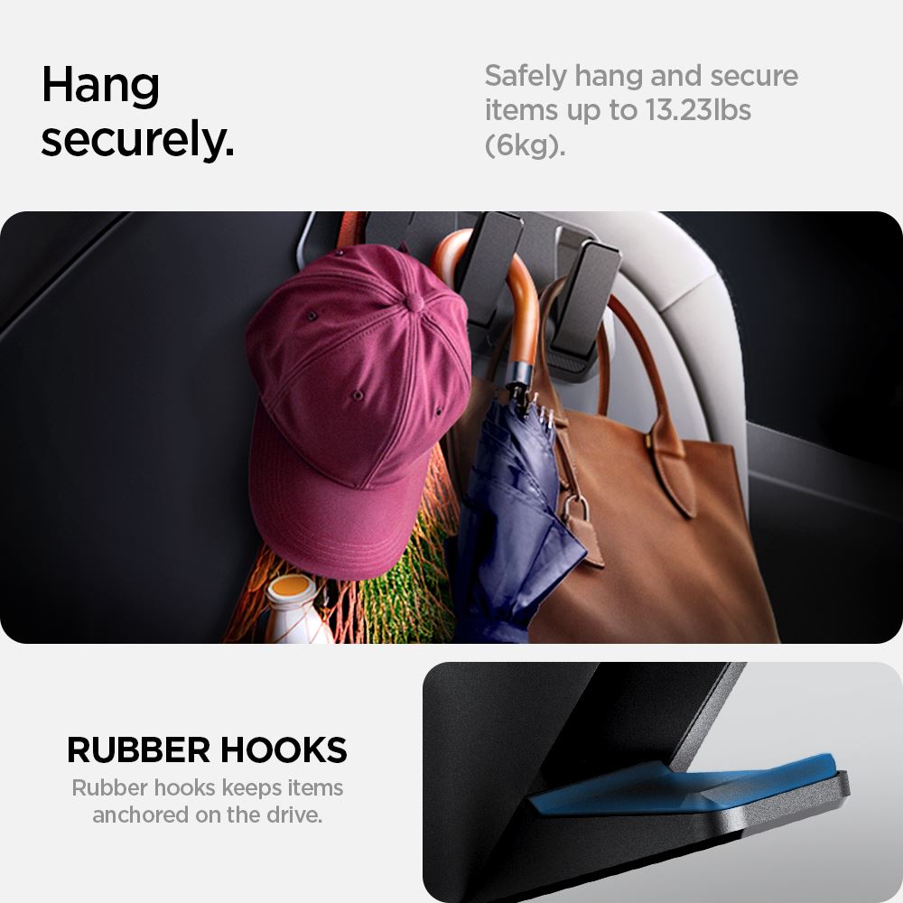 Spigen Tesla Car Seat Hook Holder, black - Tesla Model Y/3 (27)