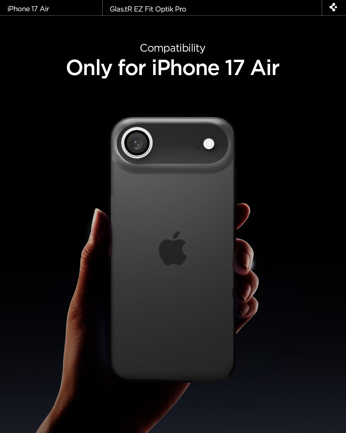 Spigen Glass tR EZ Fit Optik Pro 2 Pack, silver - iPhone Air (6)