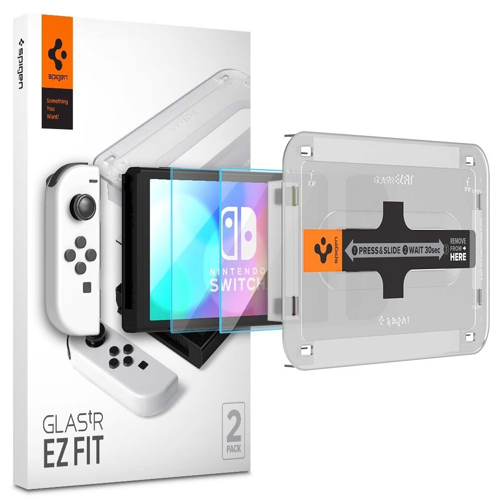 Spigen Glass tR EZ Fit 2 Pack - Nintendo Switch OLED (1)