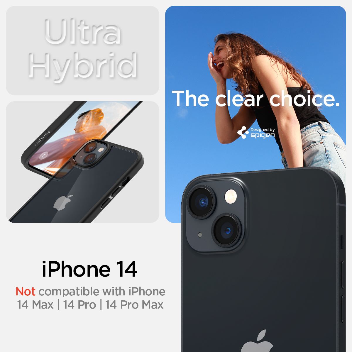 Spigen Ultra Hybrid, matte black - iPhone 14 (8)