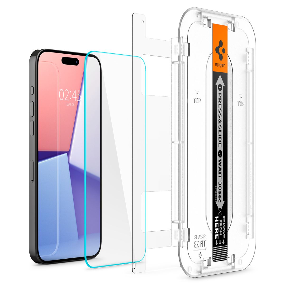 Spigen Glass tR EZ Fit 2 Pack, transparency - iPhone 15 Pro Max (2)