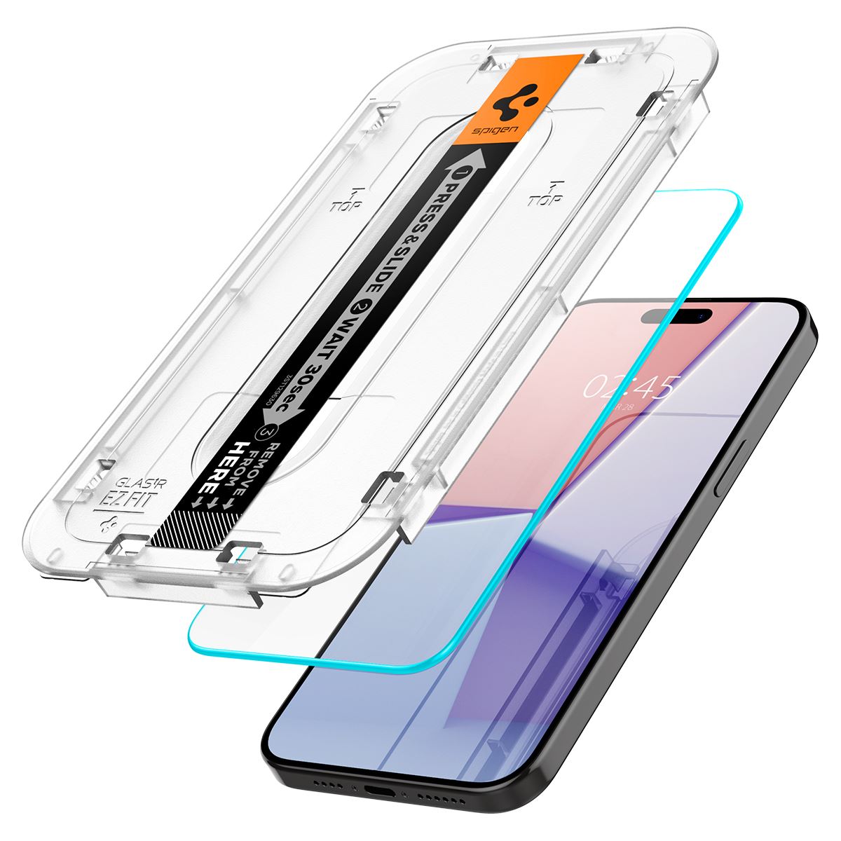 Spigen Glass tR EZ Fit 2 Pack, transparency - iPhone 15 Pro Max (3)