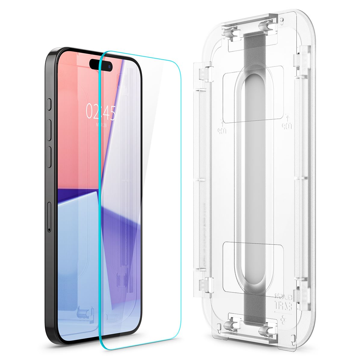Spigen Glass tR EZ Fit 2 Pack, transparency - iPhone 15 Pro Max (4)