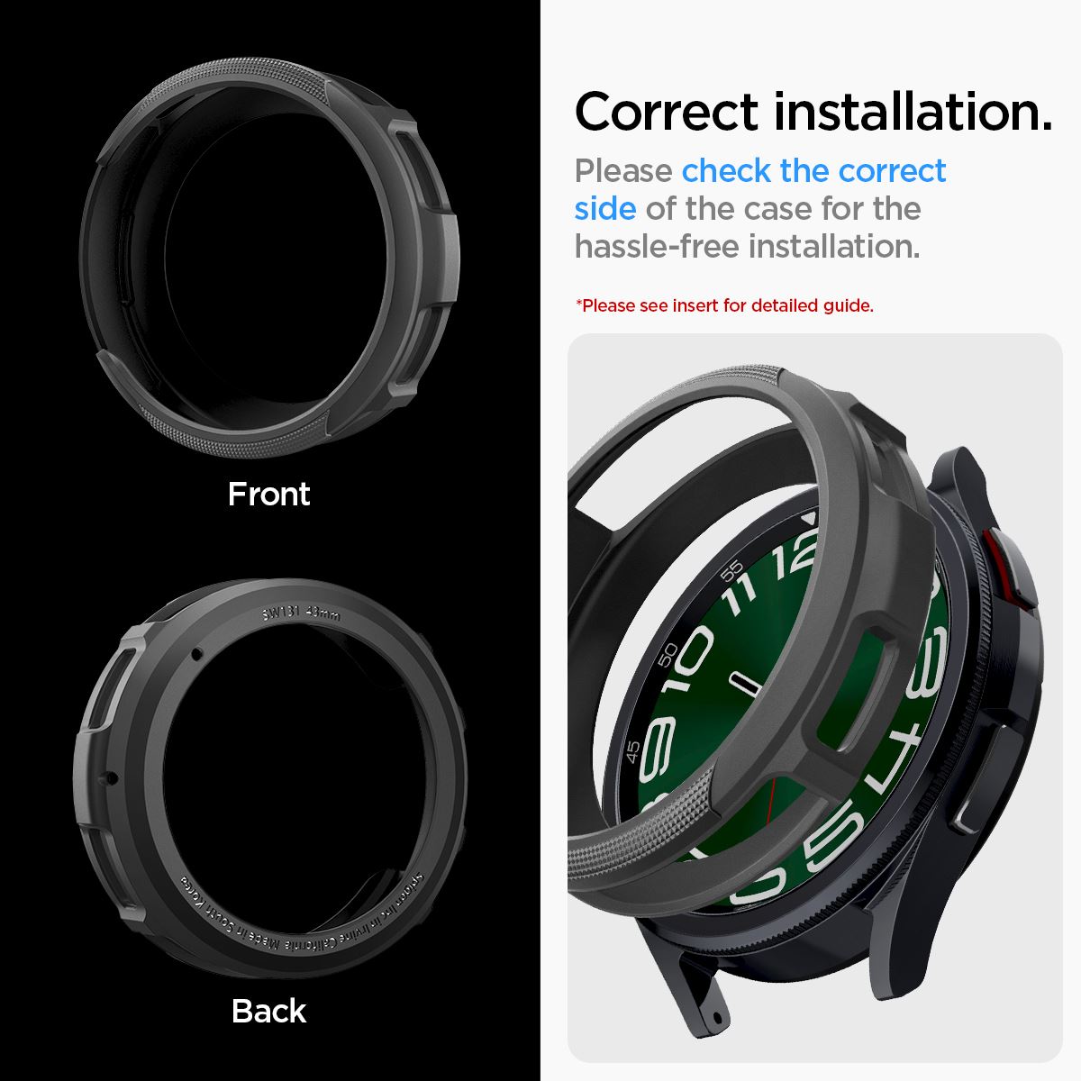 Spigen Liquid Air, matte black - Samsung Galaxy Watch6 Classic 43mm (13)