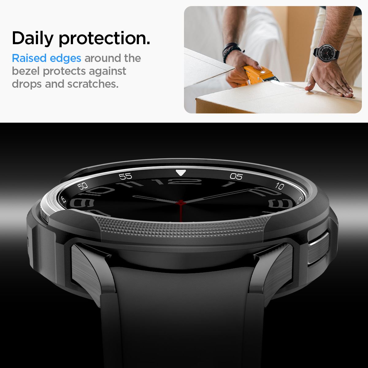 Spigen Liquid Air, matte black - Samsung Galaxy Watch6 Classic 43mm (16)