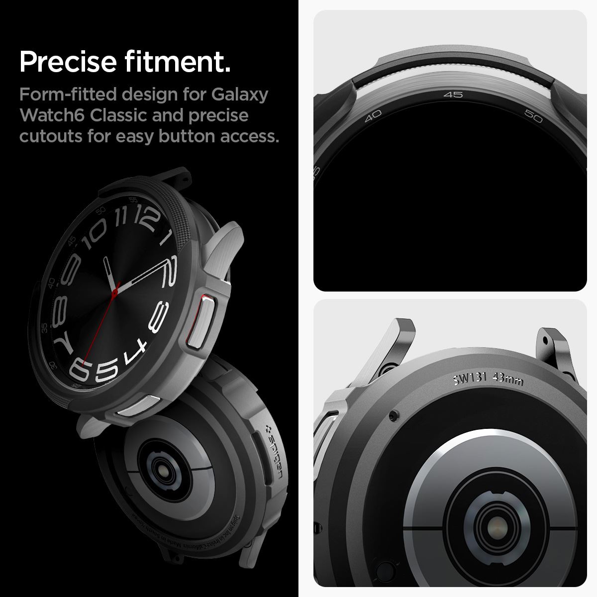 Spigen Liquid Air, matte black - Samsung Galaxy Watch6 Classic 43mm (18)
