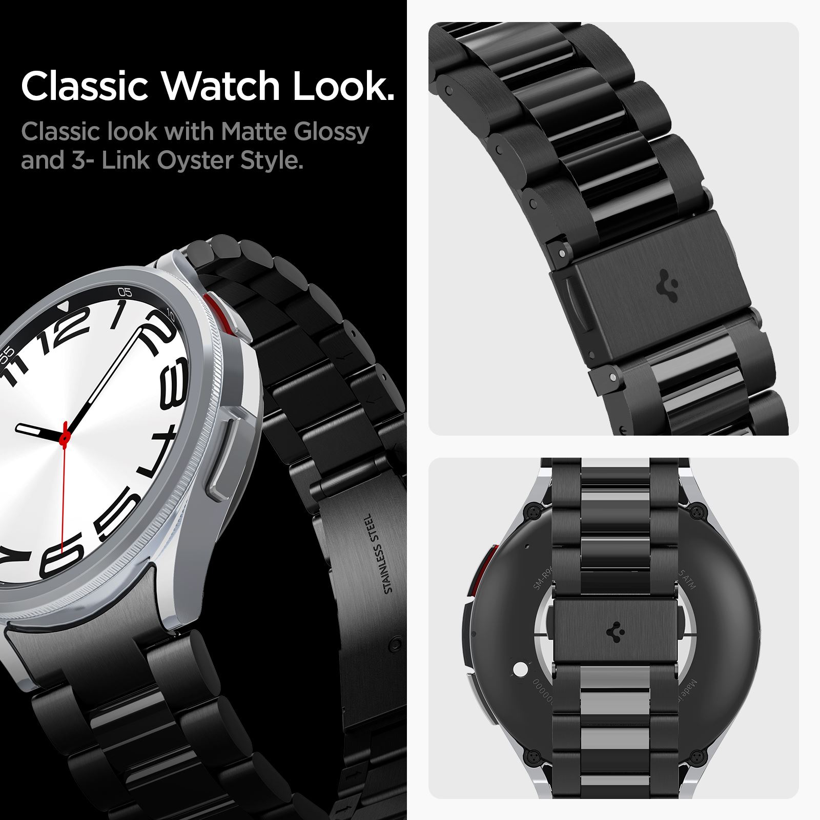 Spigen Modern Fit 316L Band, black - Samsung Galaxy Watch6 Classic 47mm (5)