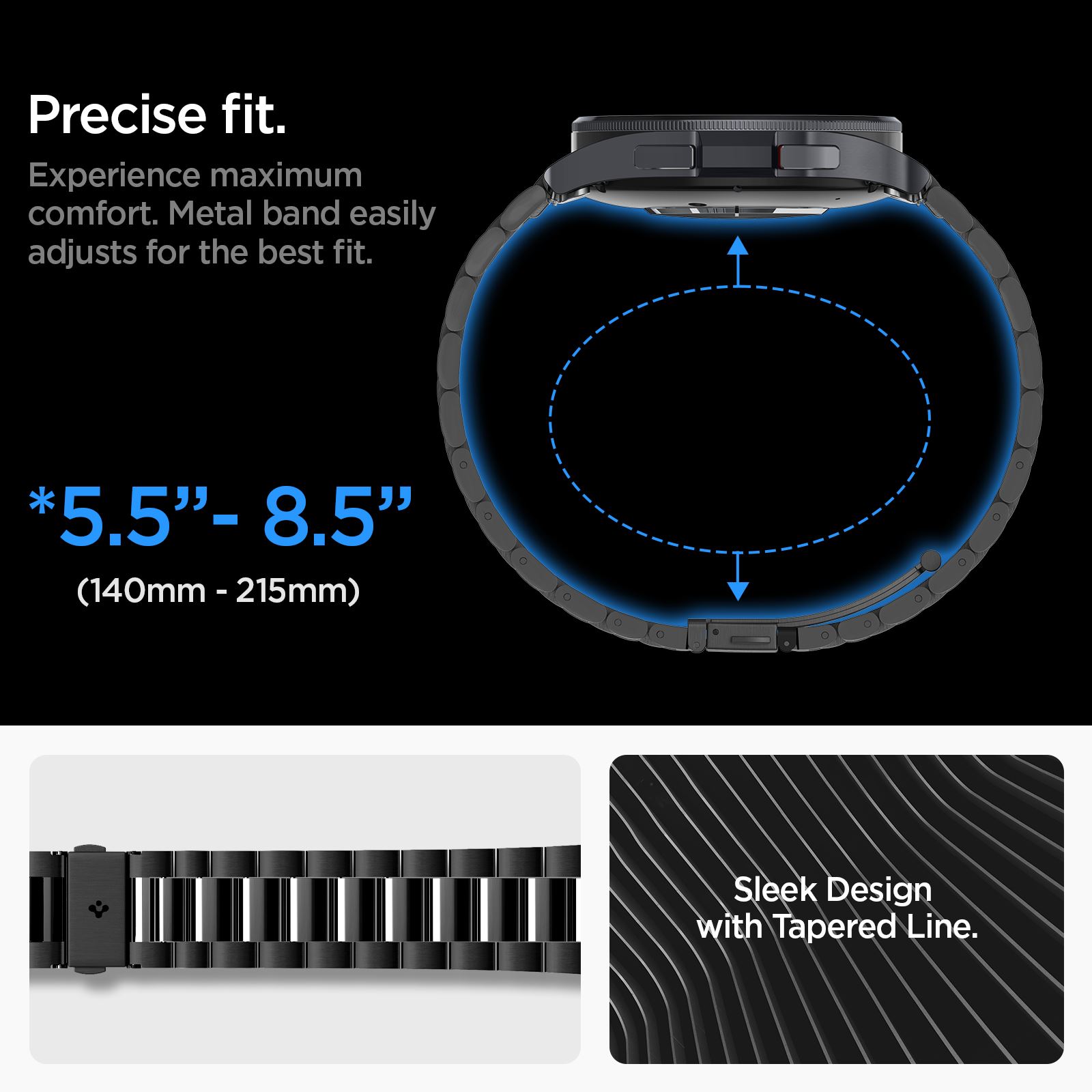 Spigen Modern Fit 316L Band, black - Samsung Galaxy Watch6 Classic 47mm (6)