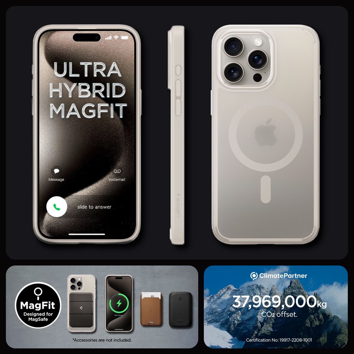 Spigen Ultra Hybrid MagSafe, frost natural titanium - iPhone 15 Pro (10)