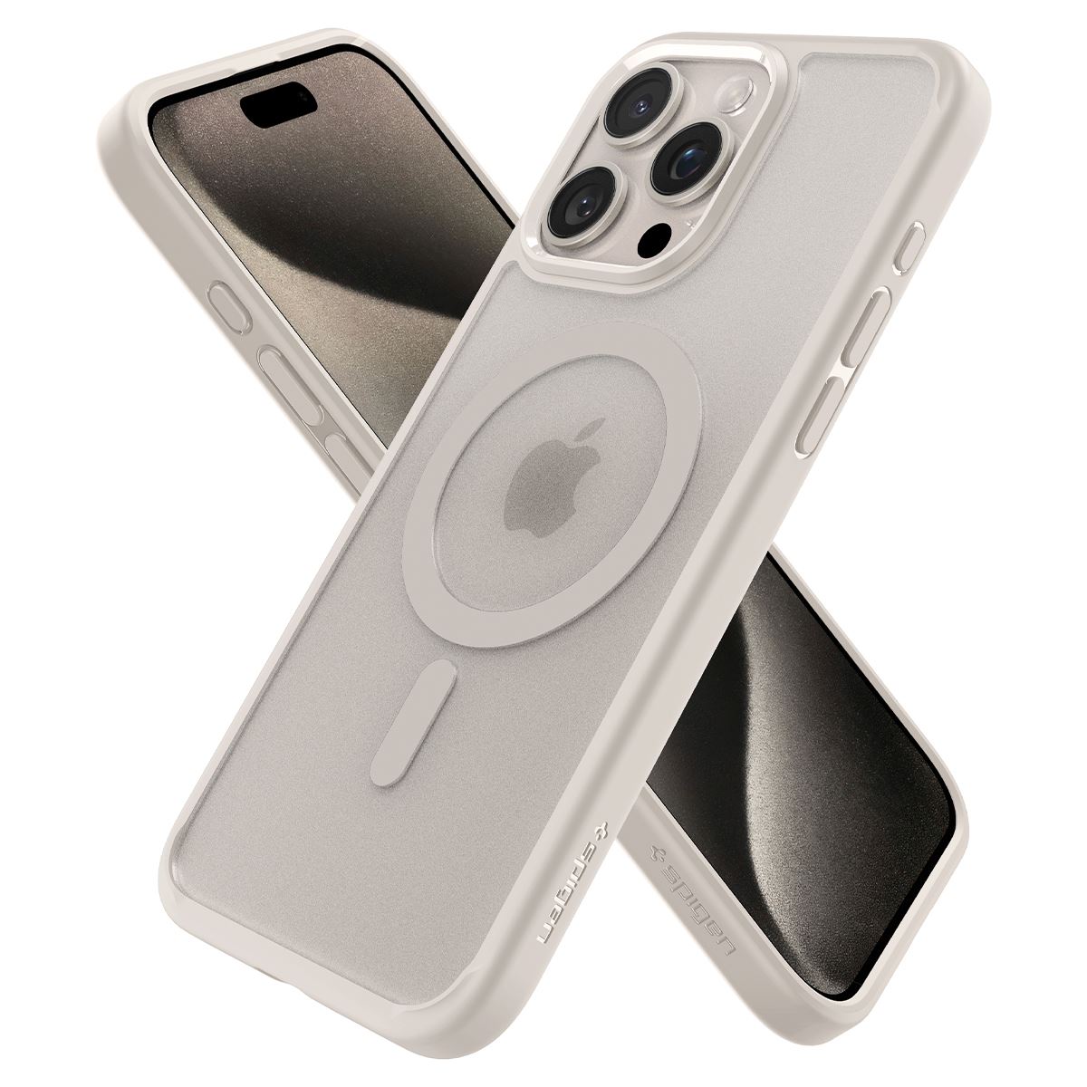 Spigen Ultra Hybrid MagSafe, frost natural titanium - iPhone 15 Pro (4)