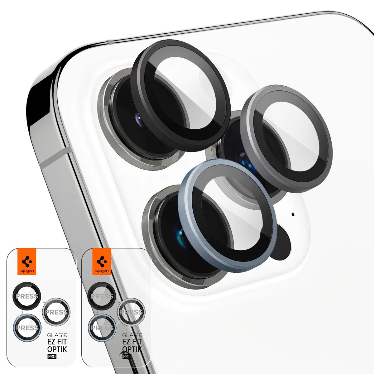 Spigen Glass tR EZ Fit Optik Pro 2 Pack, zero one - iPhone 16/15/14 Pro/ 16/15/14 Pro Max (2)