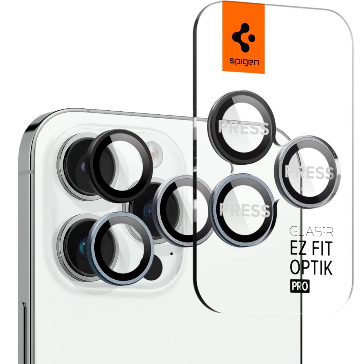 Spigen Glass tR EZ Fit Optik Pro 2 Pack, zero one - iPhone 16/15/14 Pro/ 16/15/14 Pro Max