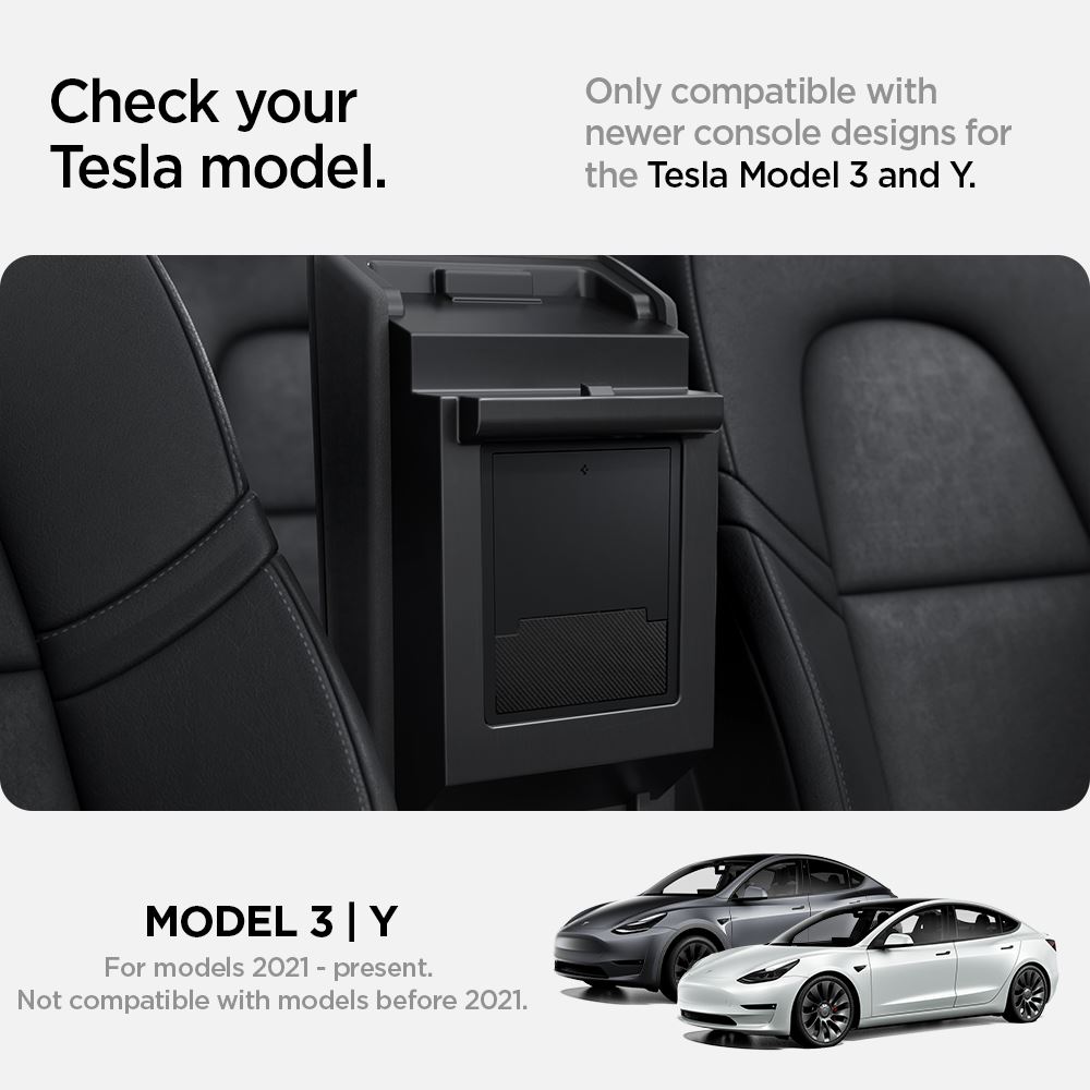 Spigen Tesla Center Console Organizer Hidden Storage Box, black - Model Y/3 (10)