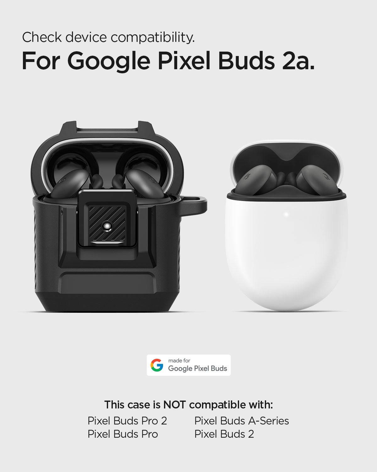 Spigen Lock Fit, matte black - Google Pixel Buds 2a (13)
