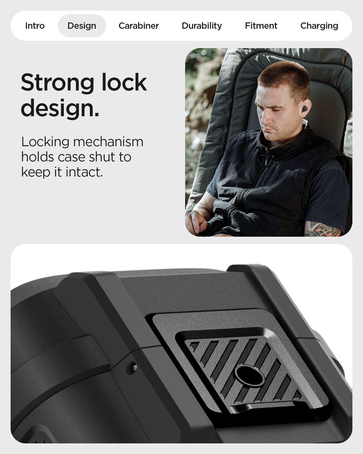 Spigen Lock Fit, matte black - Google Pixel Buds 2a (15)