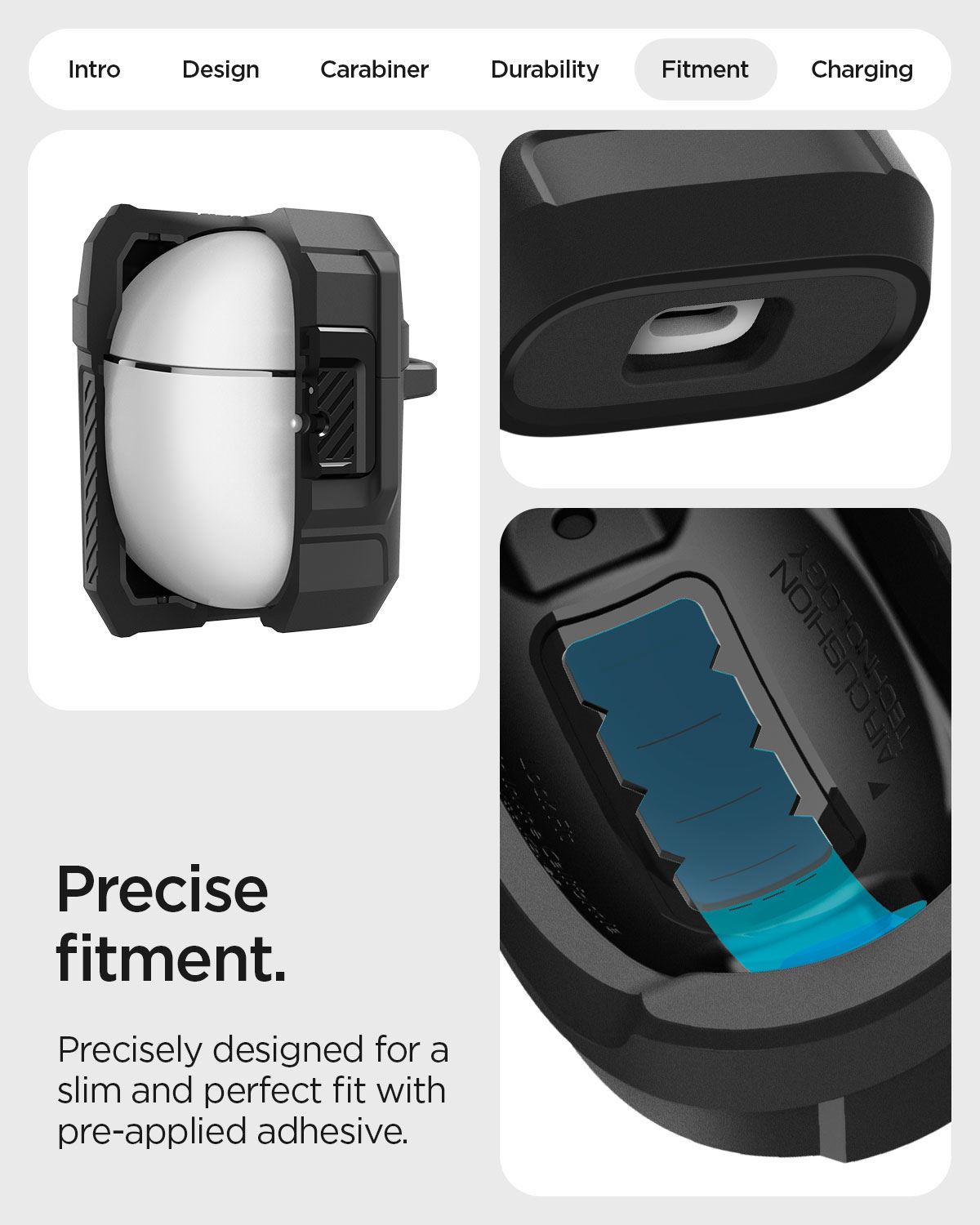 Spigen Lock Fit, matte black - Google Pixel Buds 2a (18)