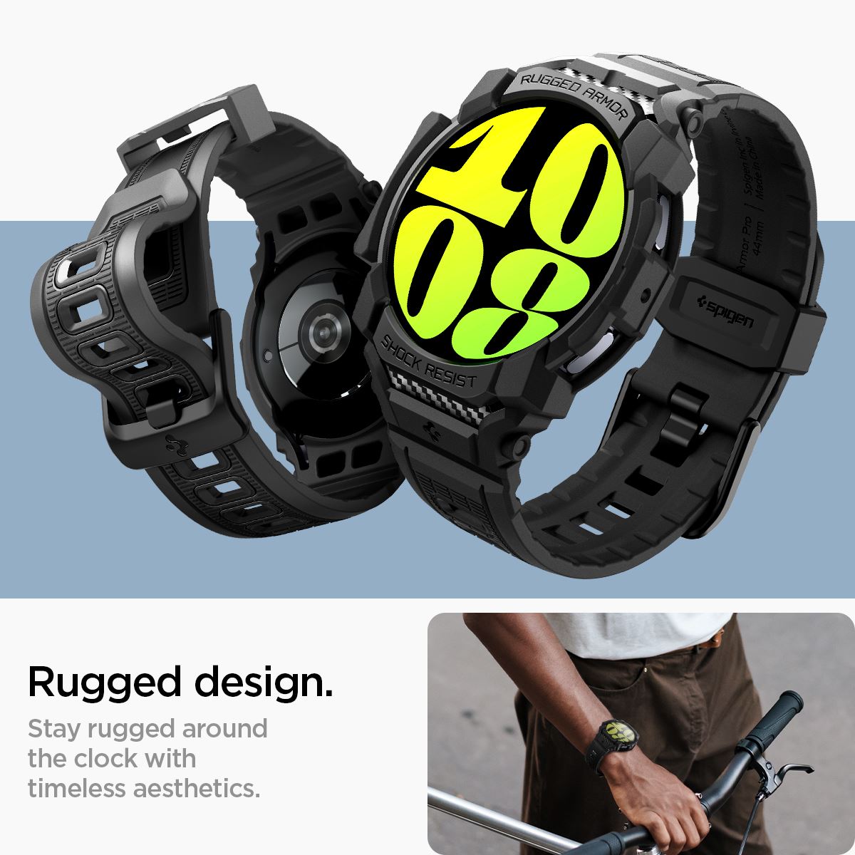 Spigen Rugged Armor Pro, matte black - Samsung Galaxy Watch7 (44mm) (14)