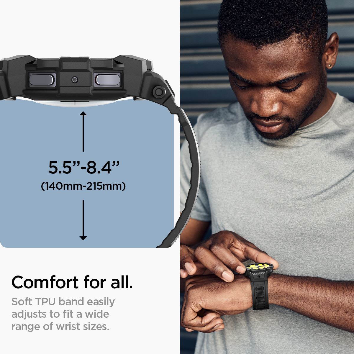 Spigen Rugged Armor Pro, matte black - Samsung Galaxy Watch7 (44mm) (15)