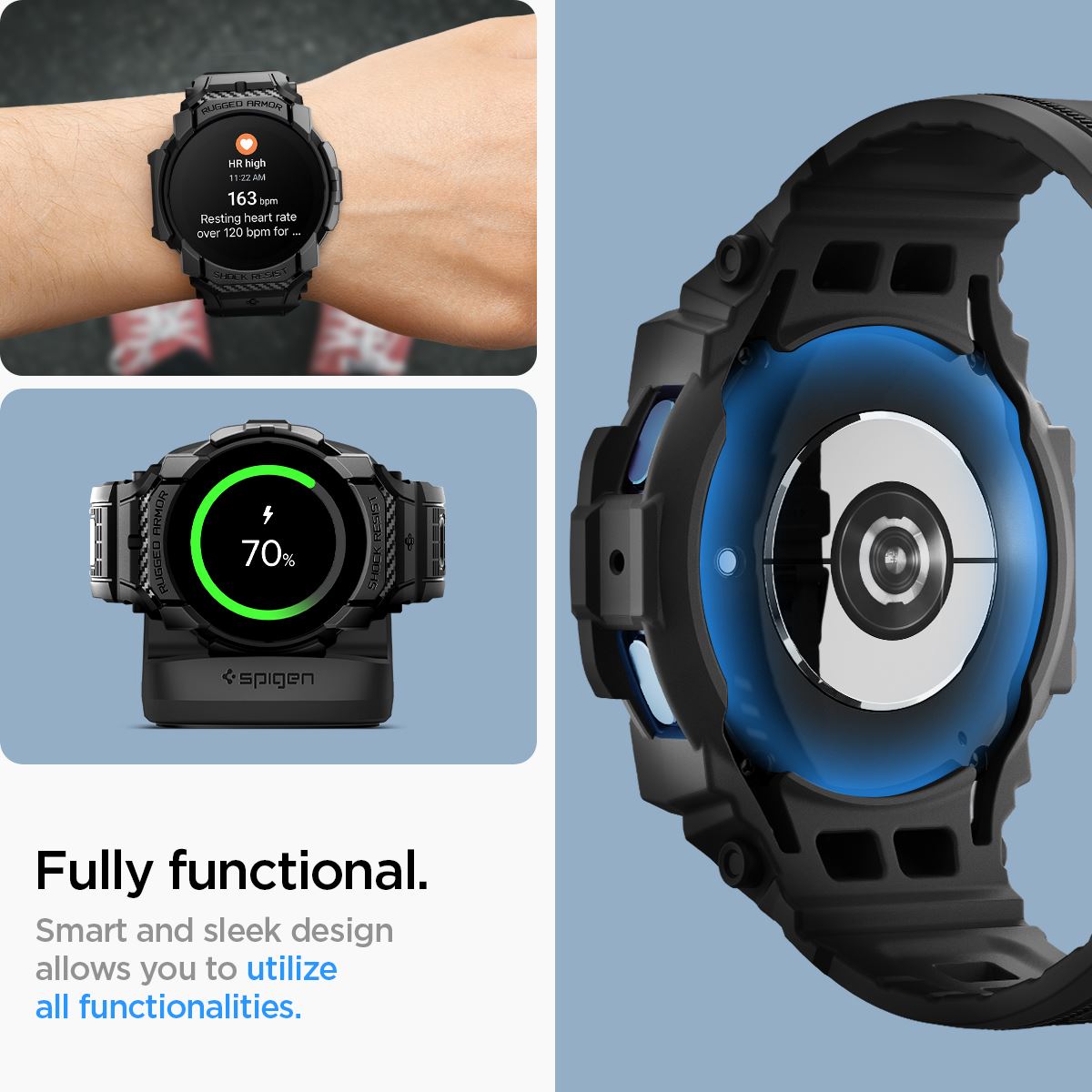 Spigen Rugged Armor Pro, matte black - Samsung Galaxy Watch7 (44mm) (16)