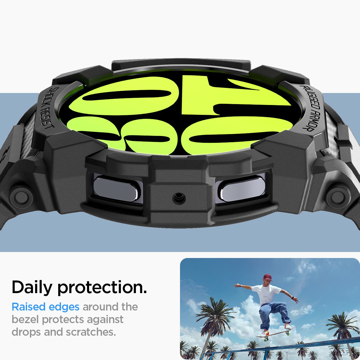 Spigen Rugged Armor Pro, matte black - Samsung Galaxy Watch7 (44mm) (17)