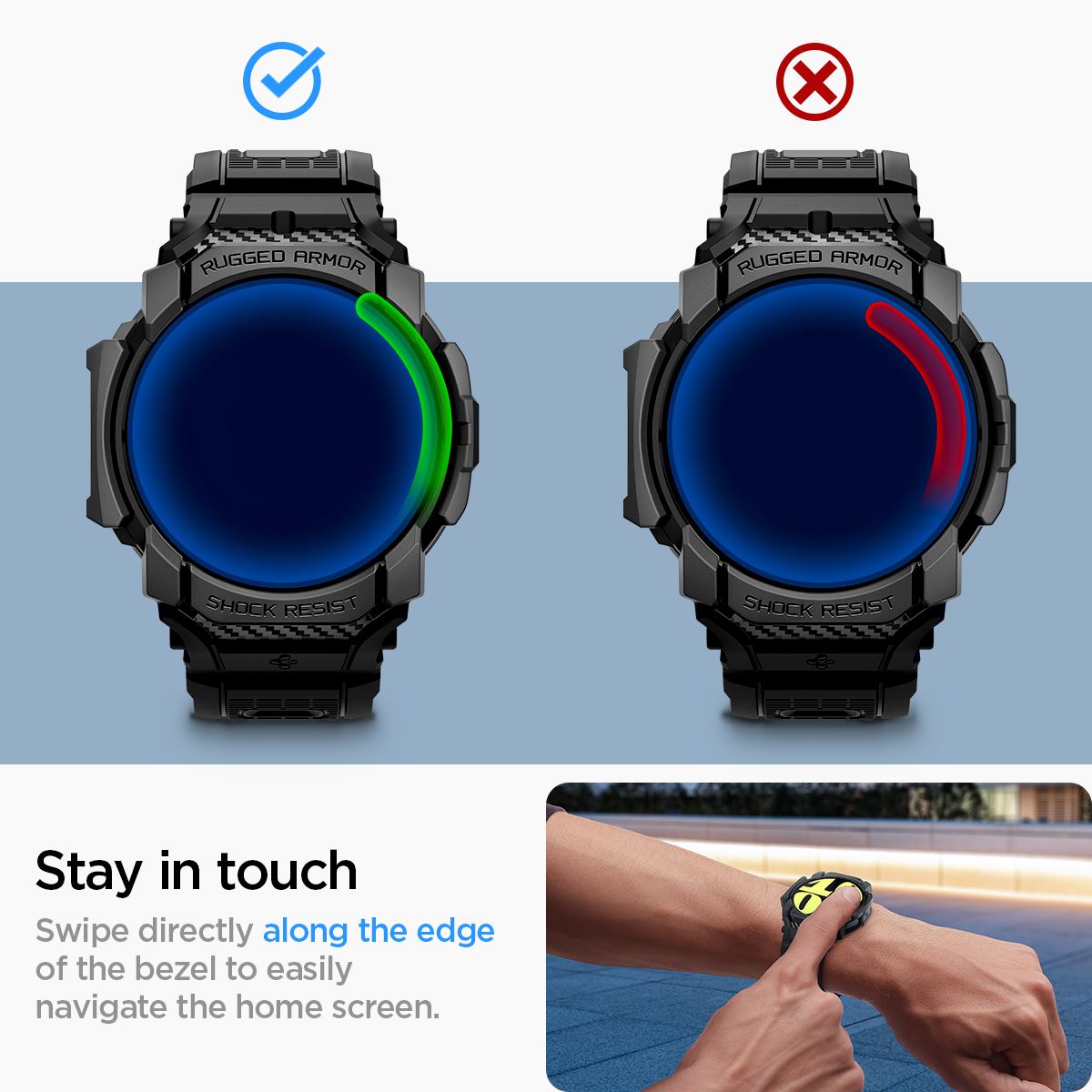 Spigen Rugged Armor Pro, matte black - Samsung Galaxy Watch7 (44mm) (18)
