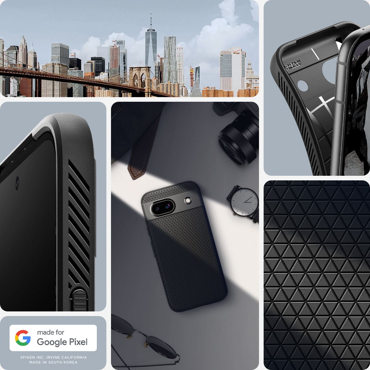 Spigen Liquid Air, matte black - Google Pixel 8a (14)
