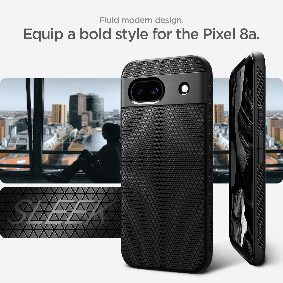 Spigen Liquid Air, matte black - Google Pixel 8a (15)