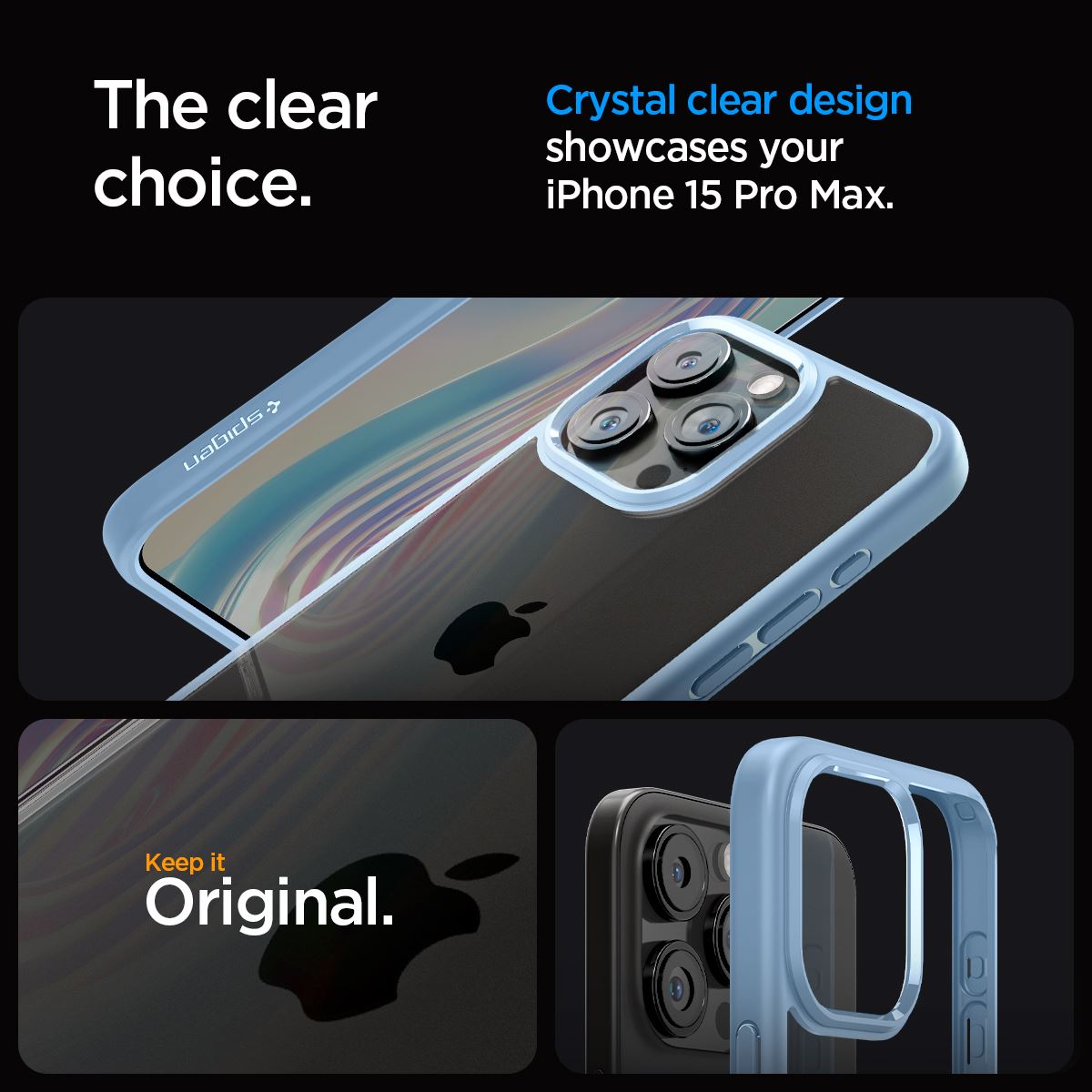 Spigen Crystal Hybrid, sierra blue - iPhone 15 Pro Max (11)