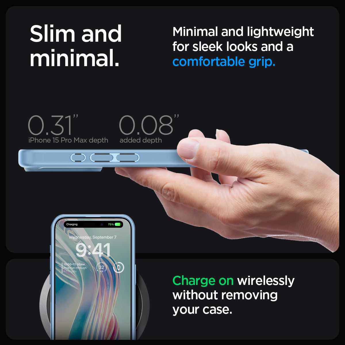 Spigen Crystal Hybrid, sierra blue - iPhone 15 Pro Max (14)