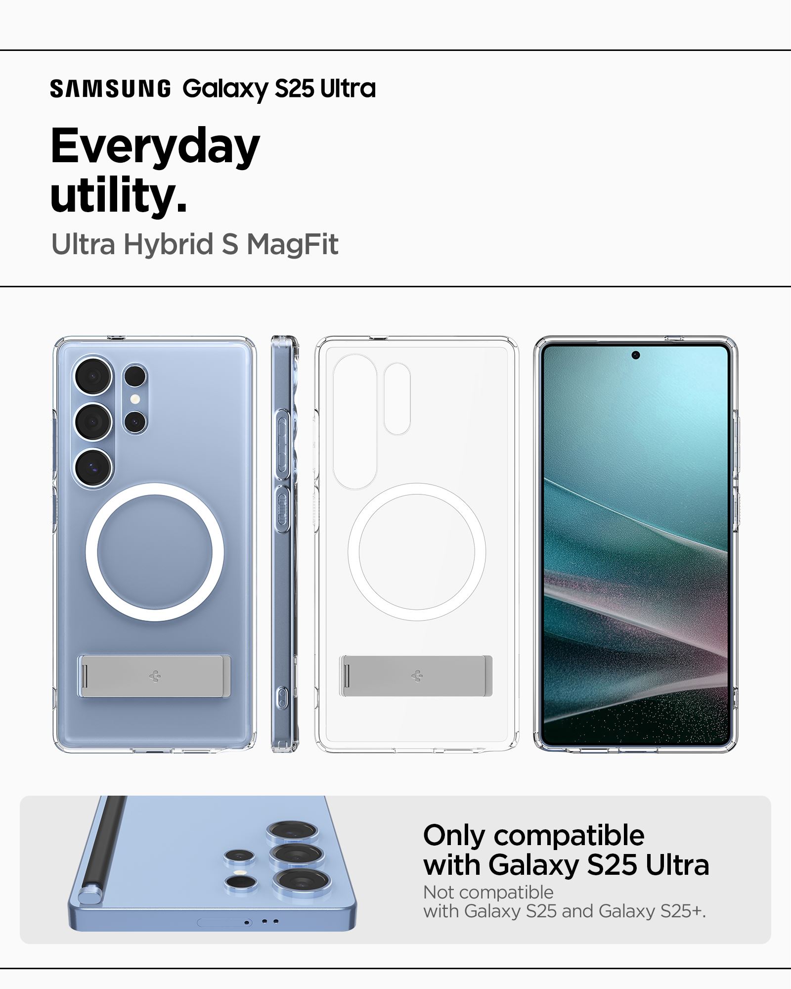 Spigen Ultra Hybrid S MagSafe, clear white - Samsung Galaxy S25 Ultra (15)
