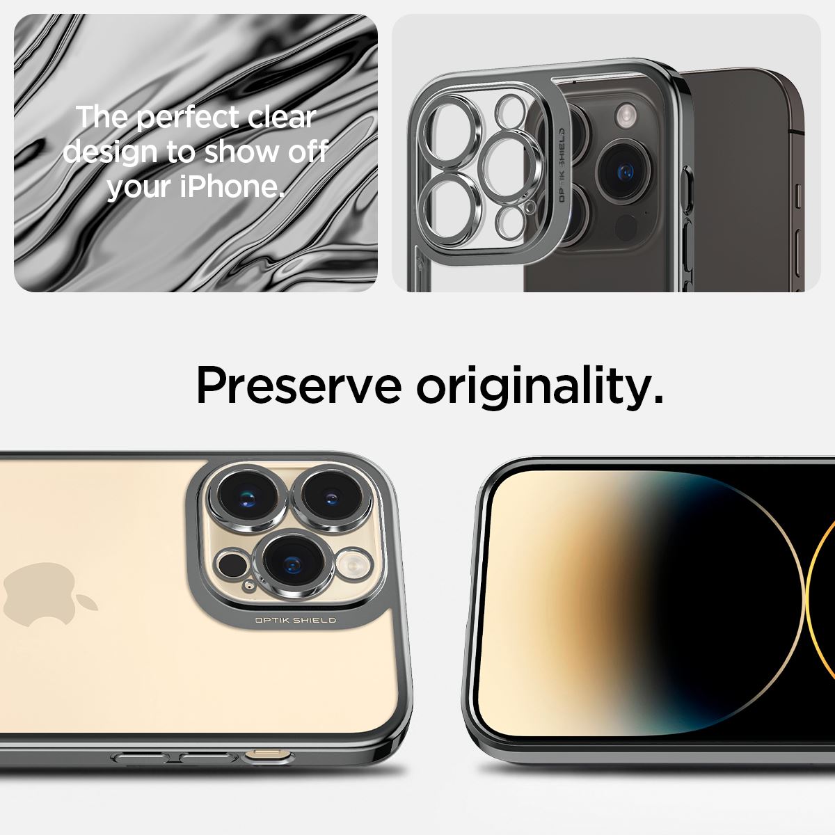Spigen Optik Crystal, chrome gray - iPhone 14 Pro (10)